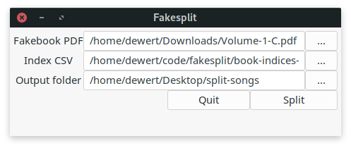 Screenshot of Fakesplit in action